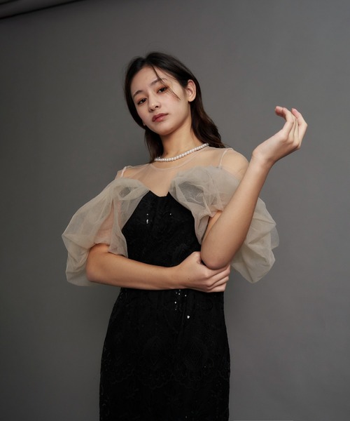 My shawty(マイシャウティー)の「offsholder lace dress(ドレス・レディース・ブラック/ベージュ/ブルー・MEDIUM/SMALL)」の8枚目の写真