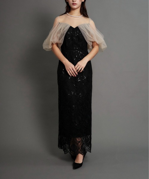 My shawty(マイシャウティー)の「offsholder lace dress(ドレス・レディース・ブラック/ベージュ/ブルー・MEDIUM/SMALL)」の7枚目の写真