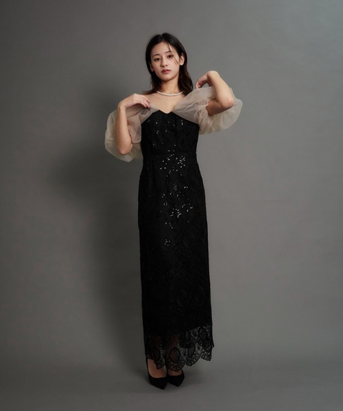 My shawty(マイシャウティー)の「offsholder lace dress(ドレス・レディース・ブラック/ベージュ/ブルー・MEDIUM/SMALL)」の6枚目の写真