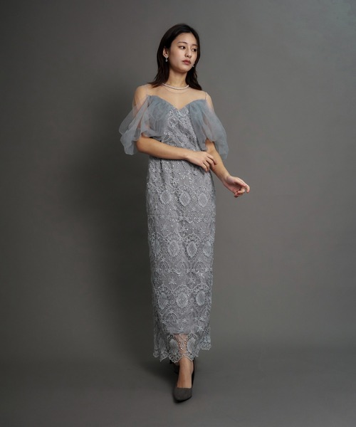My shawty(マイシャウティー)の「offsholder lace dress(ドレス・レディース・ブラック/ベージュ/ブルー・MEDIUM/SMALL)」の16枚目の写真