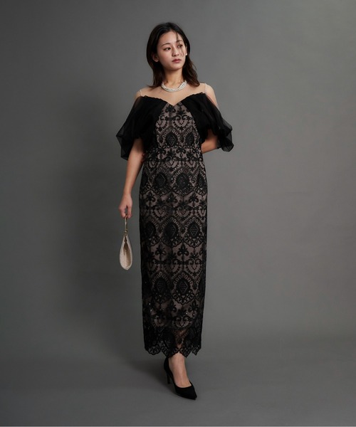 My shawty(マイシャウティー)の「offsholder lace dress(ドレス・レディース・ブラック/ベージュ/ブルー・MEDIUM/SMALL)」の12枚目の写真