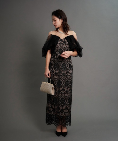 My shawty(マイシャウティー)の「offsholder lace dress(ドレス・レディース・ブラック/ベージュ/ブルー・MEDIUM/SMALL)」の11枚目の写真