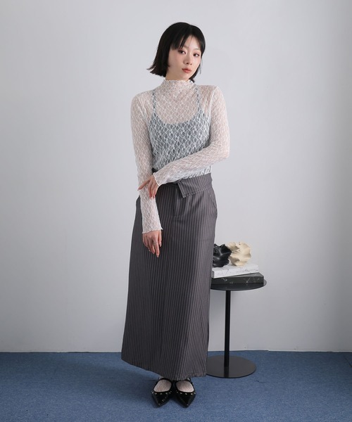 Ulysses(ユリシス)の「ストレッチレースボトルネックプルオーバー(Tシャツ/カットソー・レディース・ミント/アイボリー/ブラック・M)」の17枚目の写真