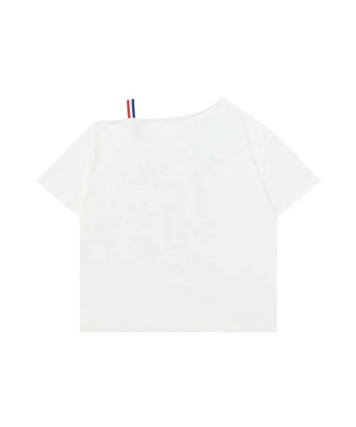 HOOK(フック)の「アメリカンフラッグプリント ワンショルダーTシャツ (SS)(Tシャツ/カットソー・レディース・グレー/ホワイト・S/M)」の6枚目の写真