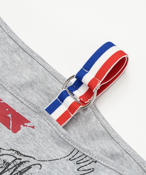 HOOK(フック)の「アメリカンフラッグプリント ワンショルダーTシャツ (SS)(Tシャツ/カットソー・レディース・グレー/ホワイト・S/M)」の10枚目の写真