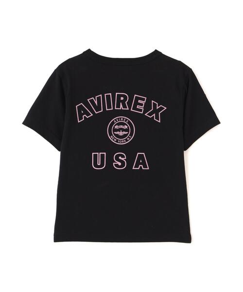 AVIREX（アヴィレックス）の「VARSITY LOGO MINI T-SHIRT（Tシャツ/カットソー・レディース・ブラック/ピンク/ホワイト・M/S）」の8枚目の写真