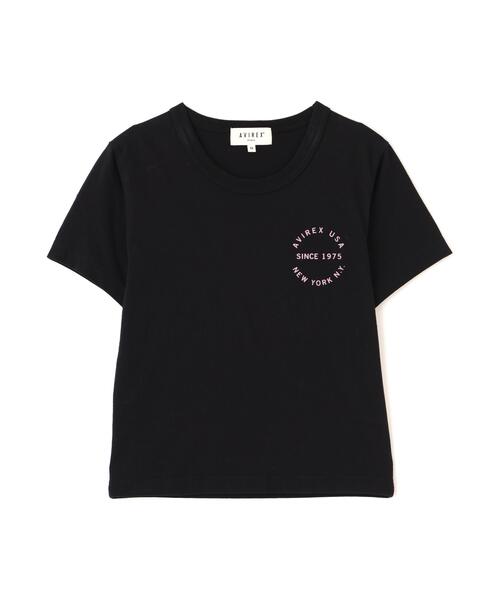 AVIREX（アヴィレックス）の「VARSITY LOGO MINI T-SHIRT（Tシャツ/カットソー・レディース・ブラック/ピンク/ホワイト・M/S）」の9枚目の写真