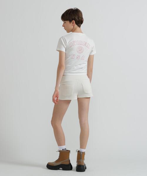 AVIREX（アヴィレックス）の「VARSITY LOGO MINI T-SHIRT（Tシャツ/カットソー・レディース・ブラック/ピンク/ホワイト・M/S）」の20枚目の写真