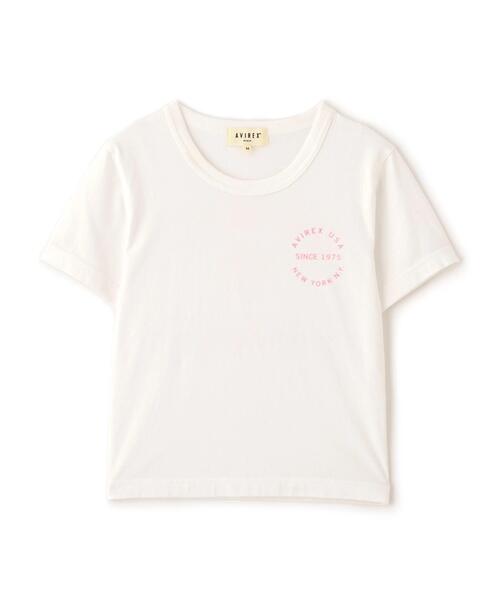 AVIREX（アヴィレックス）の「VARSITY LOGO MINI T-SHIRT（Tシャツ/カットソー・レディース・ブラック/ピンク/ホワイト・M/S）」の11枚目の写真