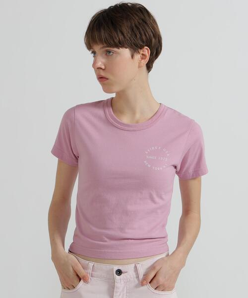 AVIREX（アヴィレックス）の「VARSITY LOGO MINI T-SHIRT（Tシャツ/カットソー・レディース・ブラック/ピンク/ホワイト・M/S）」の13枚目の写真