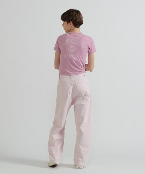 AVIREX（アヴィレックス）の「VARSITY LOGO MINI T-SHIRT（Tシャツ/カットソー・レディース・ブラック/ピンク/ホワイト・M/S）」の14枚目の写真