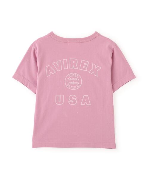 AVIREX（アヴィレックス）の「VARSITY LOGO MINI T-SHIRT（Tシャツ/カットソー・レディース・ブラック/ピンク/ホワイト・M/S）」の16枚目の写真