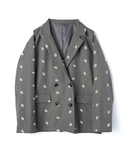 mic by Olu.(ミックバイオルドット)の「< ZOZOTOWN限定 >フラワーエンブロイダリ―ジャケット(テーラードジャケット・レディース・グレー/ブラック・FREE)」の21枚目の写真