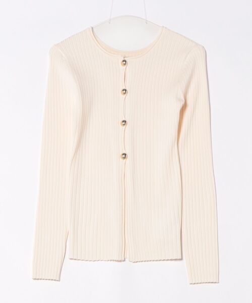 CLANE（クラネ）の「CLANE/クラネ/W FACE GOLD BUTTON KNIT TOPS（カーディガン/ボレロ・レディース・ブラック/アイボリー・1）」の15枚目の写真
