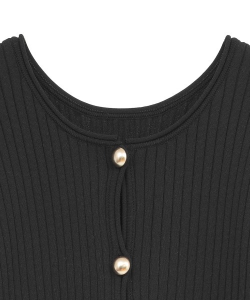 CLANE（クラネ）の「CLANE/クラネ/W FACE GOLD BUTTON KNIT TOPS（カーディガン/ボレロ・レディース・ブラック/アイボリー・1）」の10枚目の写真