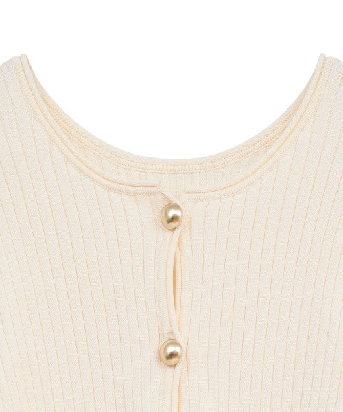 CLANE（クラネ）の「CLANE/クラネ/W FACE GOLD BUTTON KNIT TOPS（カーディガン/ボレロ・レディース・ブラック/アイボリー・1）」の4枚目の写真