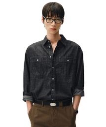 DECET（デケト）の「Relax Work Denim Shirts DCSH014Black（シャツ/ブラウス）」