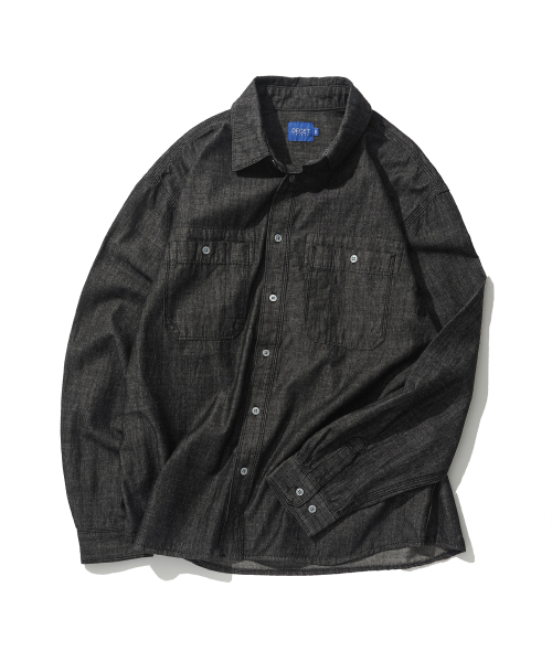 DECET（デケト）の「Relax Work Denim Shirts DCSH014Black（シャツ/ブラウス・メンズ・その他・SMALL/MEDIUM/LARGE）」の2枚目の写真