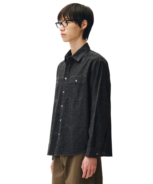 DECET（デケト）の「Relax Work Denim Shirts DCSH014Black（シャツ/ブラウス・メンズ・その他・SMALL/MEDIUM/LARGE）」の7枚目の写真