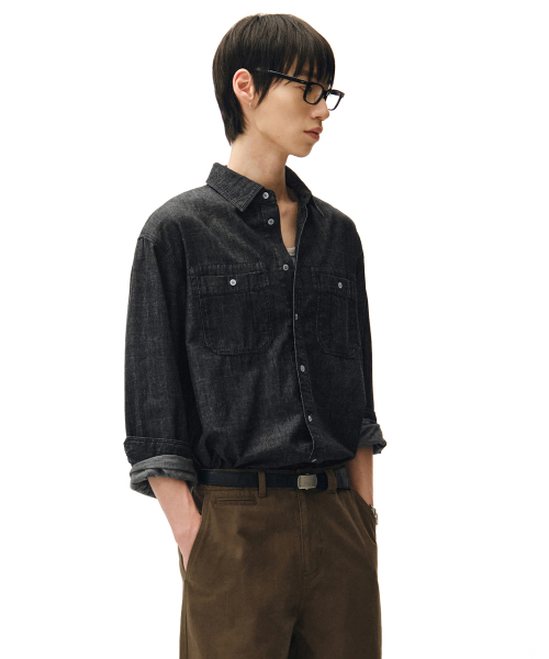 DECET（デケト）の「Relax Work Denim Shirts DCSH014Black（シャツ/ブラウス・メンズ・その他・SMALL/MEDIUM/LARGE）」の10枚目の写真