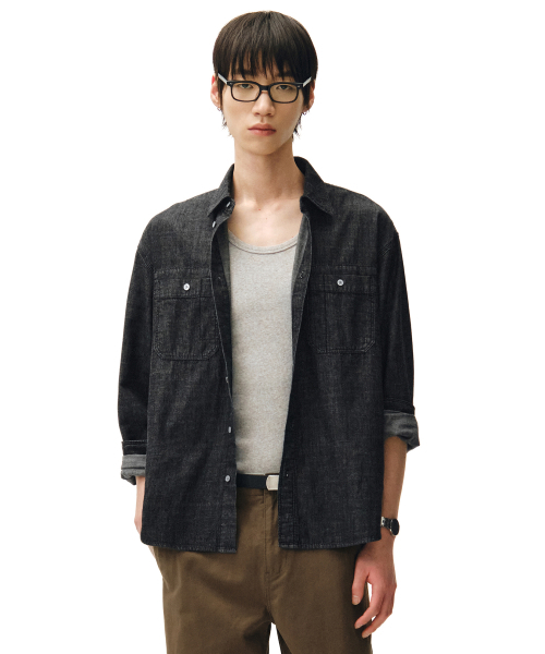DECET（デケト）の「Relax Work Denim Shirts DCSH014Black（シャツ/ブラウス・メンズ・その他・SMALL/MEDIUM/LARGE）」の11枚目の写真