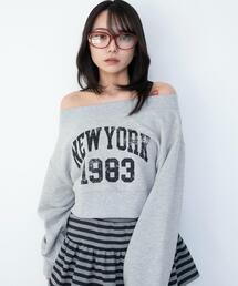 WEGO | WEGO/【26年春新作】グラフィックオフショルショートスウェット(スウェット)