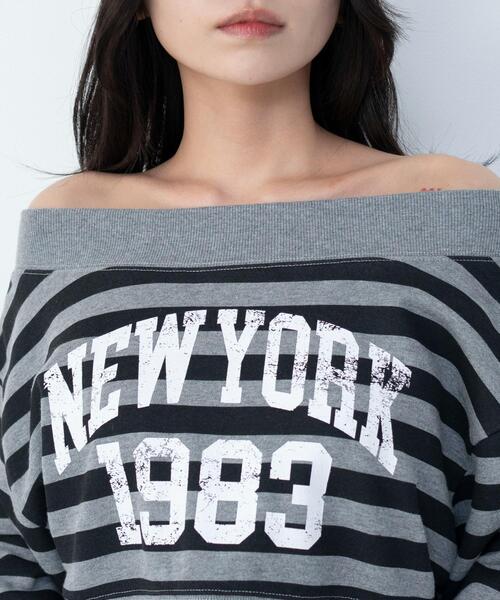 WEGO（ウィゴー）の「WEGO/【26年春新作】グラフィックオフショルショートスウェット（スウェット・レディース・杢グレー/その他1・FREE）」の7枚目の写真