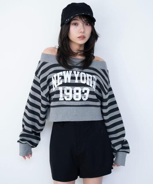 WEGO（ウィゴー）の「WEGO/【26年春新作】グラフィックオフショルショートスウェット（スウェット・レディース・杢グレー/その他1・FREE）」の13枚目の写真