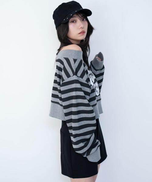 WEGO（ウィゴー）の「WEGO/【26年春新作】グラフィックオフショルショートスウェット（スウェット・レディース・杢グレー/その他1・FREE）」の14枚目の写真