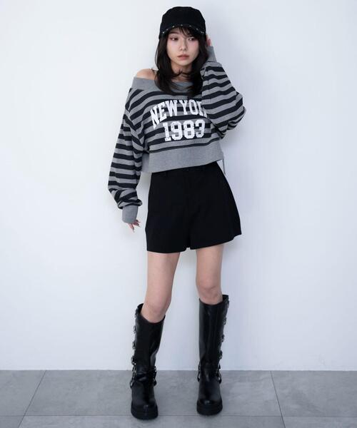 WEGO（ウィゴー）の「WEGO/【26年春新作】グラフィックオフショルショートスウェット（スウェット・レディース・杢グレー/その他1・FREE）」の16枚目の写真