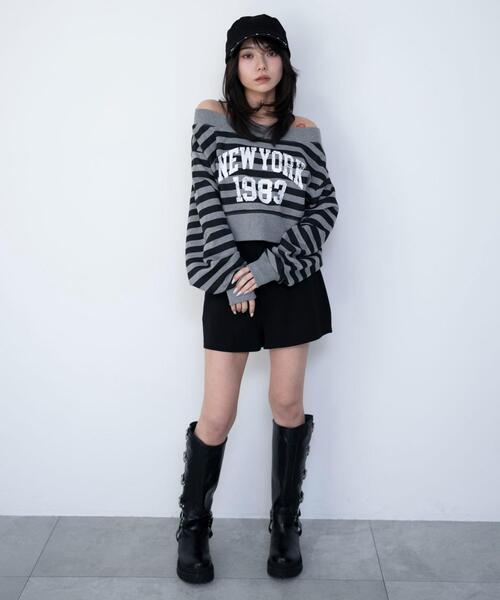 WEGO（ウィゴー）の「WEGO/【26年春新作】グラフィックオフショルショートスウェット（スウェット・レディース・杢グレー/その他1・FREE）」の17枚目の写真