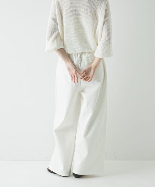 URBAN RESEARCH(アーバンリサーチ)の「『3サイズ展開』綿麻デニムイージーパンツ(デニムパンツ・レディース・ホワイト/ライトブルー・40/38/36)」の5枚目の写真