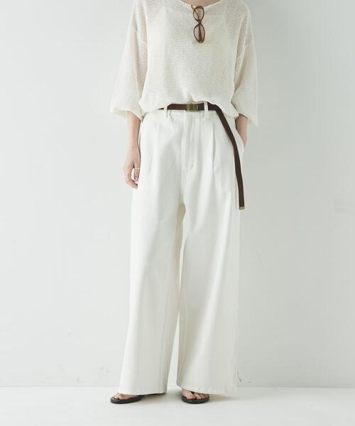 URBAN RESEARCH(アーバンリサーチ)の「『3サイズ展開』綿麻デニムイージーパンツ(デニムパンツ・レディース・ホワイト/ライトブルー・40/38/36)」の7枚目の写真