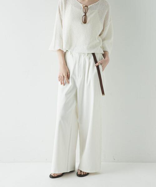 URBAN RESEARCH(アーバンリサーチ)の「『3サイズ展開』綿麻デニムイージーパンツ(デニムパンツ・レディース・ホワイト/ライトブルー・40/38/36)」の8枚目の写真