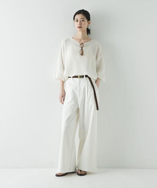 URBAN RESEARCH(アーバンリサーチ)の「『3サイズ展開』綿麻デニムイージーパンツ(デニムパンツ・レディース・ホワイト/ライトブルー・40/38/36)」の10枚目の写真