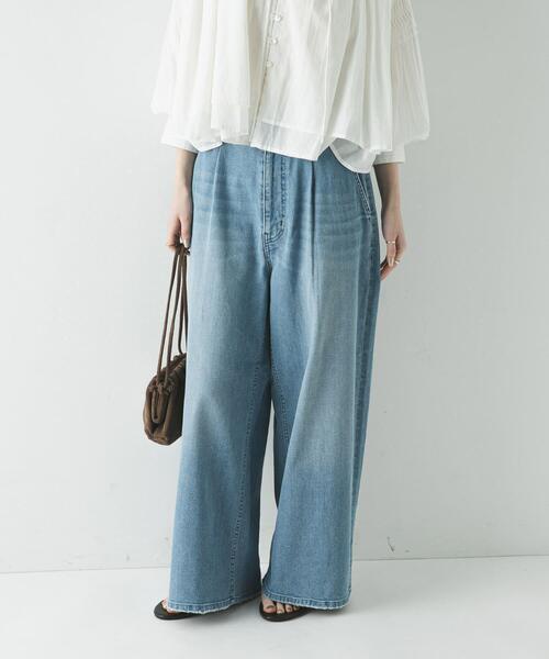 URBAN RESEARCH(アーバンリサーチ)の「『3サイズ展開』綿麻デニムイージーパンツ(デニムパンツ・レディース・ホワイト/ライトブルー・40/38/36)」の16枚目の写真