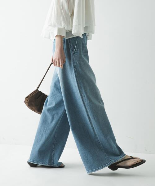 URBAN RESEARCH(アーバンリサーチ)の「『3サイズ展開』綿麻デニムイージーパンツ(デニムパンツ・レディース・ホワイト/ライトブルー・40/38/36)」の20枚目の写真
