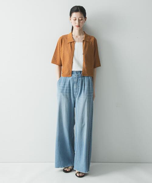URBAN RESEARCH(アーバンリサーチ)の「『3サイズ展開』綿麻デニムイージーパンツ(デニムパンツ・レディース・ホワイト/ライトブルー・40/38/36)」の9枚目の写真