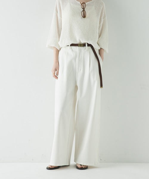 URBAN RESEARCH（アーバンリサーチ）の「綿麻デニムイージーパンツ（デニムパンツ・レディース・ホワイト/ライトブルー・40/38/36）」の6枚目の写真