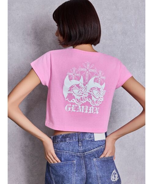 GYDA(ジェイダ)の「GEMIBUNNYショートTシャツ(Tシャツ/カットソー・レディース・ピンク/ブラック/オフホワイト/チャコールグレー・FREE)」の4枚目の写真