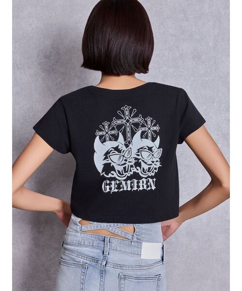 GYDA(ジェイダ)の「GEMIBUNNYショートTシャツ(Tシャツ/カットソー・レディース・ピンク/ブラック/オフホワイト/チャコールグレー・FREE)」の1枚目の写真