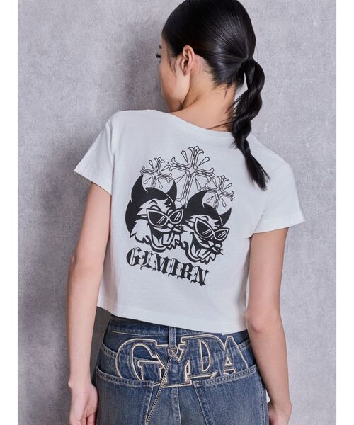 GYDA(ジェイダ)の「GEMIBUNNYショートTシャツ(Tシャツ/カットソー・レディース・ピンク/ブラック/オフホワイト/チャコールグレー・FREE)」の5枚目の写真