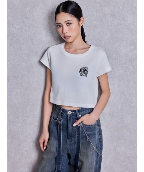 GYDA(ジェイダ)の「GEMIBUNNYショートTシャツ(Tシャツ/カットソー・レディース・ピンク/ブラック/オフホワイト/チャコールグレー・FREE)」の6枚目の写真