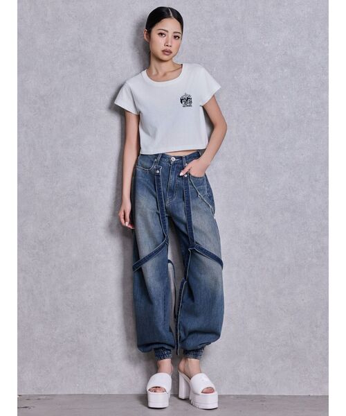 GYDA(ジェイダ)の「GEMIBUNNYショートTシャツ(Tシャツ/カットソー・レディース・ピンク/ブラック/オフホワイト/チャコールグレー・FREE)」の7枚目の写真