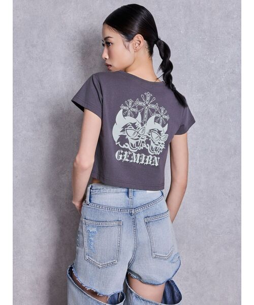 GYDA(ジェイダ)の「GEMIBUNNYショートTシャツ(Tシャツ/カットソー・レディース・ピンク/ブラック/オフホワイト/チャコールグレー・FREE)」の10枚目の写真