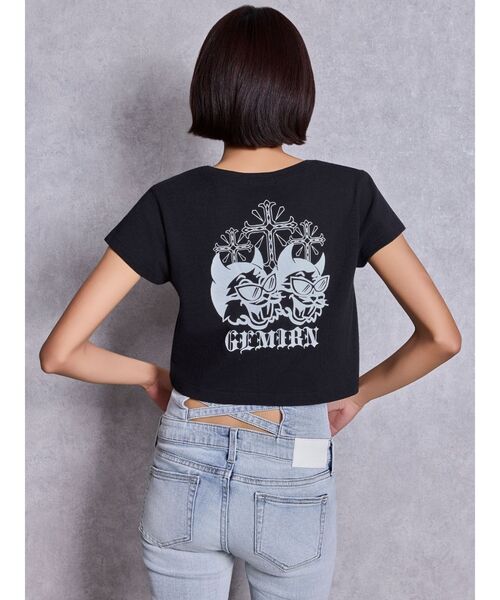 GYDA(ジェイダ)の「GEMIBUNNYショートTシャツ(Tシャツ/カットソー・レディース・ピンク/ブラック/オフホワイト/チャコールグレー・FREE)」の14枚目の写真