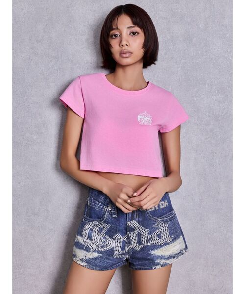 GYDA(ジェイダ)の「GEMIBUNNYショートTシャツ(Tシャツ/カットソー・レディース・ピンク/ブラック/オフホワイト/チャコールグレー・FREE)」の17枚目の写真