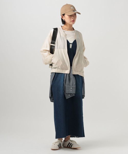 BAYFLOW（ベイフロー）の「[シルエット調整可能]シアーリブブルゾン（ブルゾン・レディース・サンドベージュ/ブラック/アイボリー・FREE）」の5枚目の写真