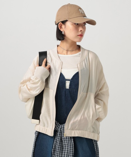 BAYFLOW（ベイフロー）の「[シルエット調整可能]シアーリブブルゾン（ブルゾン・レディース・サンドベージュ/ブラック/アイボリー・FREE）」の7枚目の写真