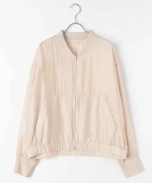 BAYFLOW（ベイフロー）の「[シルエット調整可能]シアーリブブルゾン（ブルゾン・レディース・サンドベージュ/ブラック/アイボリー・FREE）」の12枚目の写真